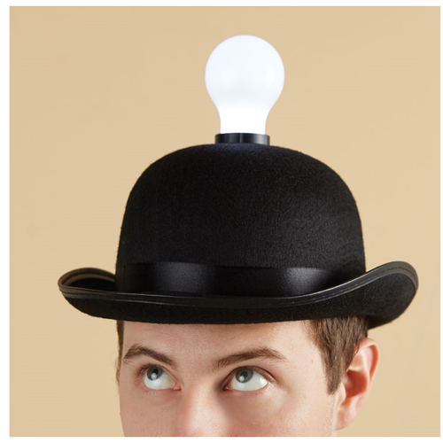Lightbulb Bowler Hat that Lights Up a Room! - SOLUTIONSpeopleSTORE